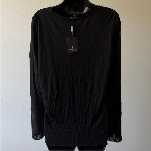 🆕 MASSIMO DUTTI Flowing V-neck Blouse Black Long Sleeve NWT Women’s Size Medium - Picture 5 of 16